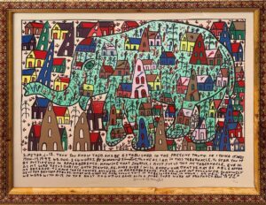 Elephant Published circa 1990-2000 Signed limited-edition screenprint on rag paper, #86/100 22”x 28” Howard Finster