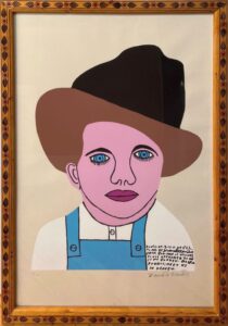 Elvis at 3 Bust Published circa 1990-2000 Signed limited-edition screenprint on rag paper, #76/100 32” x 23” Howard Finster