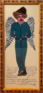 Elvis at 3 with Wings Published circa 1990-2000 Signed limited-edition screenprint on rag paper, #97/100 32” x 16” Howard Finster