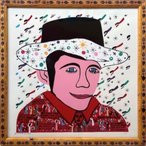 Hank Williams Published circa 1990-2000 Signed limited-edition screenprint on rag paper, #9/100 27” x 27” Howard Finster