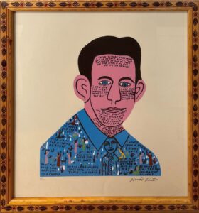 Howard in 1937 with Writing Published circa 1990-2000 Signed original screenprint on rag paper 24.5” x 23”
