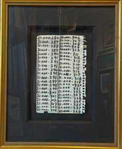 Number Page Framed In Gold 18”x 14 ½”